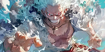 One Piece Luffy Gear 5 Gaming Mousepad Anime Desk Mat Epic Battle White Aura Design XL - PokeTCG