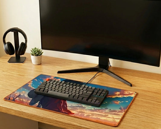 One Piece Luffy Sunset Aesthetic Gaming Mousepad Anime Desk Mat Calm Sky Landscape Design XL - PokeTCG