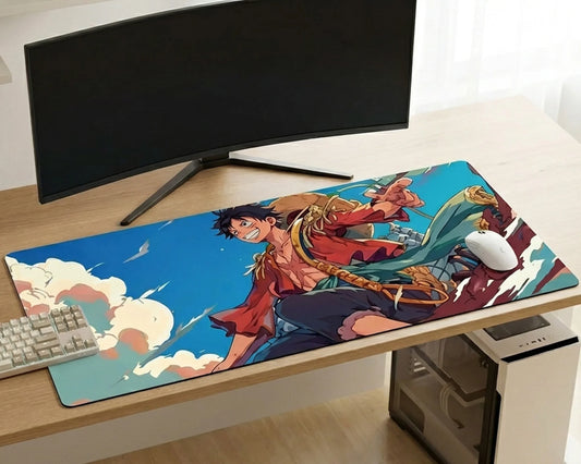 One Piece Luffy Sunset Aesthetic Gaming Mousepad Anime Desk Mat Calm Sky Landscape Design XL - PokeTCG