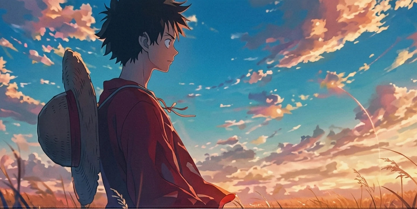 One Piece Luffy Sunset Aesthetic Gaming Mousepad Anime Desk Mat Calm Sky Landscape Design XL - PokeTCG