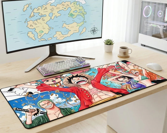 One Piece Luffy Zoro Sanji Ace Law Gaming Mousepad Extended Anime Desk Mat Pirate Legends Design - PokeTCG