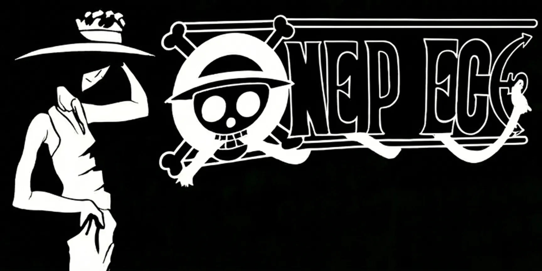 One Piece Minimal Black White Anime Gaming Mousepad Extended Desk Mat - PokeTCG