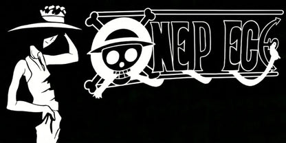 One Piece Minimal Black White Anime Gaming Mousepad Extended Desk Mat - PokeTCG