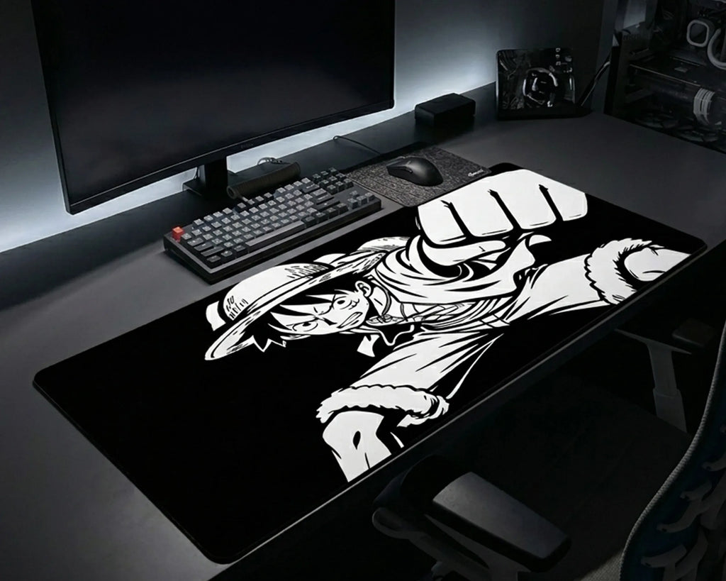 One Piece Minimal Manga Style Gaming Mouse Pad Monochrome Power - PokeTCG