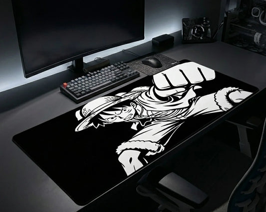 One Piece Minimal Manga Style Gaming Mouse Pad Monochrome Power - PokeTCG
