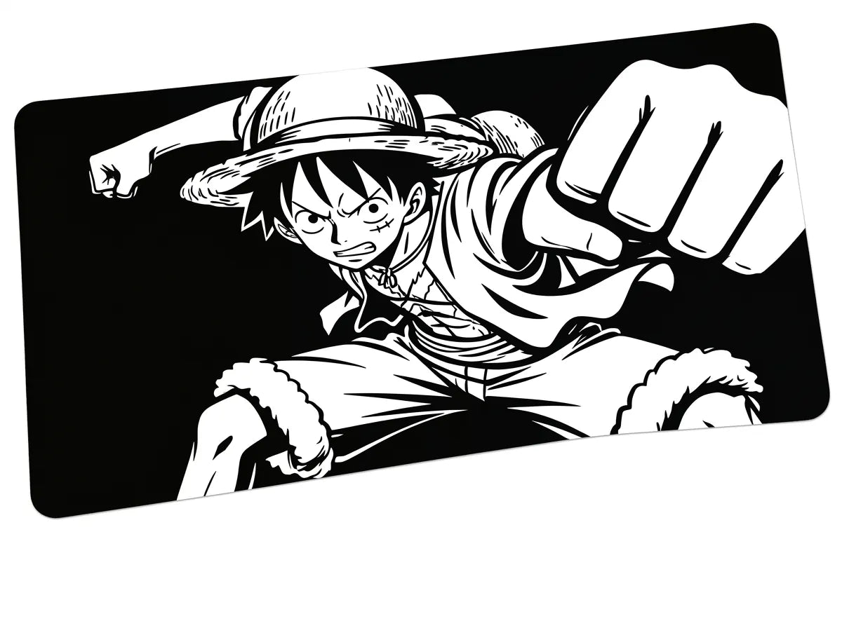 One Piece Minimal Manga Style Gaming Mouse Pad Monochrome Power - PokeTCG