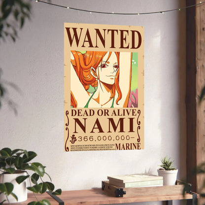 One Piece Nami Wanted Poster Dead or Alive Anime Wall Art Pirate Bounty - PokeTCG