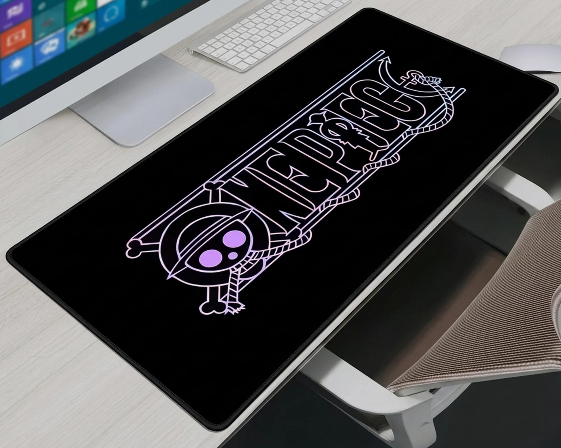 One Piece Neon Logo Gaming Mousepad Extended Desk Mat - PokeTCG