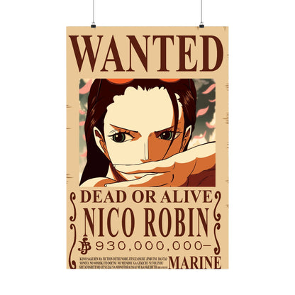 One Piece Nico Robin Wanted Poster Dead or Alive Anime Wall Art Pirate Bounty - PokeTCG