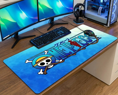 One Piece Ocean Blue Logo Gaming Mousepad Extended Desk Mat - PokeTCG