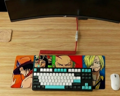 One Piece Pirate Legends Split Panel Mousepad Anime Desk Mat XL Luffy Zoro Sanji Ace Law Design - PokeTCG