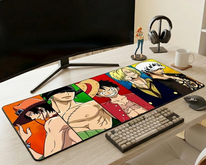 One Piece Pirate Legends Split Panel Mousepad Anime Desk Mat XL Luffy Zoro Sanji Ace Law Design - PokeTCG