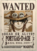 One Piece Portgas D Ace Wanted Poster Dead or Alive Anime Bounty Wall Art Fire Fist Ace Pirate Poster Decor - PokeTCG