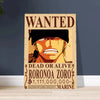 One Piece Roronoa Zoro Wanted Poster Dead or Alive Anime Art - PokeTCG
