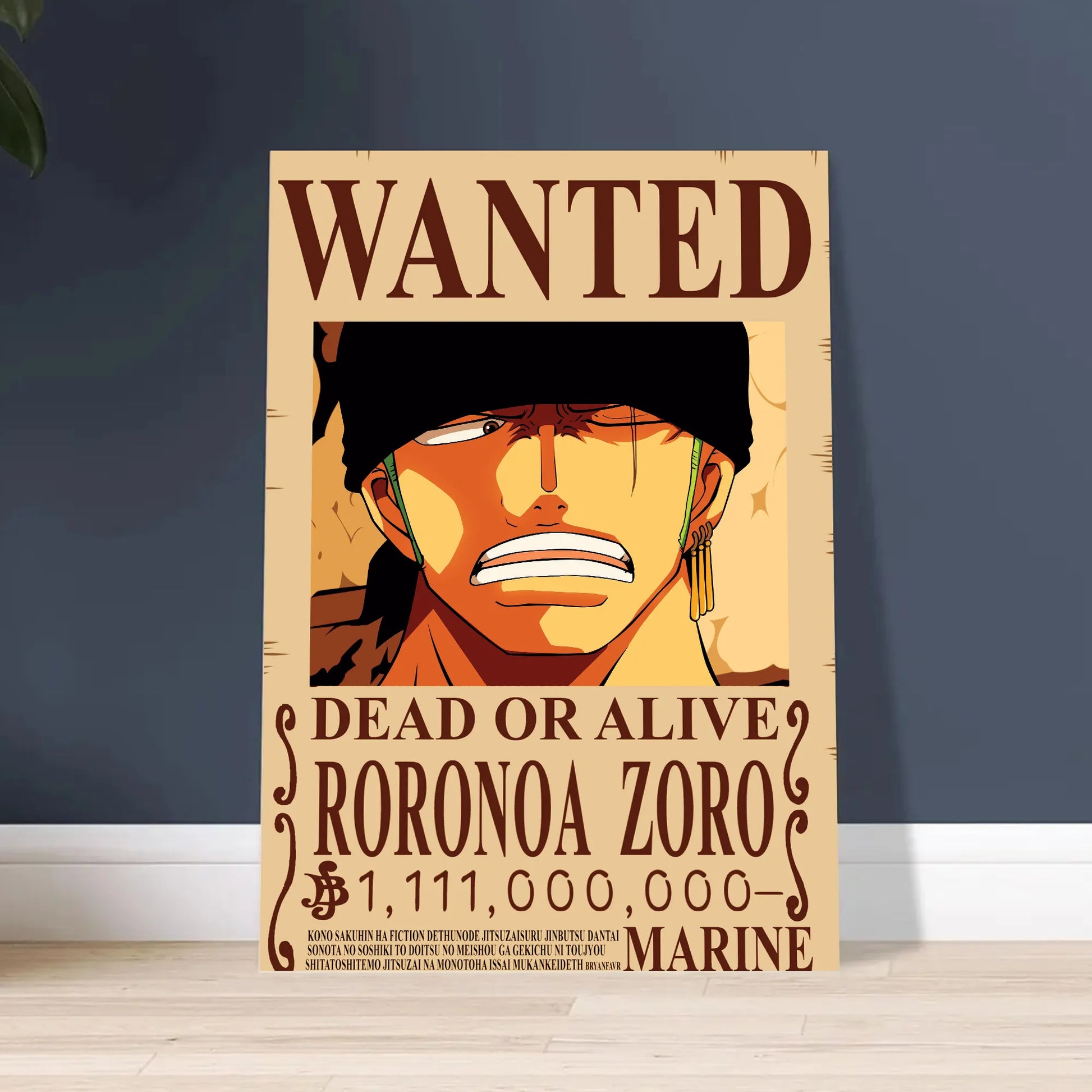 One Piece Roronoa Zoro Wanted Poster Dead or Alive Anime Art - PokeTCG