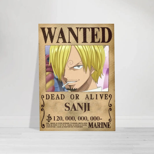 One Piece Sanji Wanted Poster Dead or Alive Anime Wall 