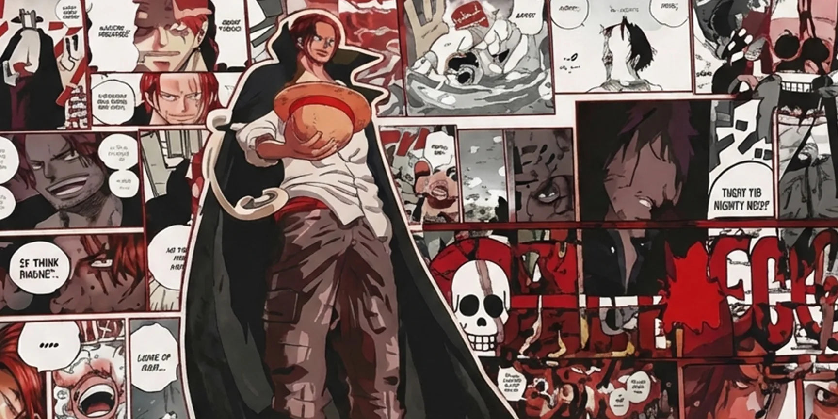 One Piece Shanks Manga Collage Gaming Mousepad Extended Anime Desk Mat Red Hair Pirate Design - PokeTCG