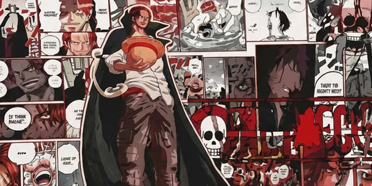 One Piece Shanks Manga Collage Gaming Mousepad Extended Anime Desk Mat Red Hair Pirate Design - PokeTCG