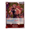 A single trading card featuring an illustrated female character with long red hair and a dark outfit, with the card name 'Baccarat' and text including '4000' and '3' on a white card border.