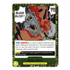 A collectible trading card titled 'Blaze Slice' from the Eelret franchise, featuring an illustration of a face with flames and the text 'BLAZE SLICE!!' on a dark green card frame.