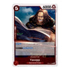 A single trading card featuring the character Yasopp from One Piece, with a red header, character art of a smiling man with long red hair, and game text including '6000' and '5'.
