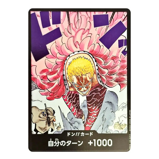 A collectible Japanese One Piece trading card featuring a stylized illustration of Sanjiro with his signature pink flower hair, set against a white background.