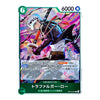 A character trading card featuring an illustrated figure with a white hat and dark clothing holding a sword, with Japanese text and game UI elements including a green 6 icon, 6000 in the top right, and character name Traefalgar-Roy at the bottom.