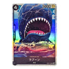 A Japanese Digimon trading card featuring the character Laboon (ラブーン) with a large shark illustration, holographic rainbow foil edges, and game text on a white background.