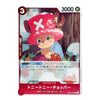 A single trading card featuring the character Tonniko from One Piece, with a red hat, brown fur, and blue clothing, shown against a plain white background.