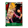 A single illustrated trading card featuring the character Wosoop from One Piece, with anime-style artwork, green and red interface elements, and text including '5000' and '3'.