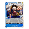 A single anime trading card featuring Monkey D. Luffy from One Piece, shown against a plain white background.