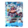 A Japanese character trading card featuring the pirate character Pappy Van Winkle from One Piece, with blue and white card borders, character stats, and illustrated artwork.