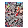 A holographic trading card featuring the anime character Whitebeard from One Piece, with Japanese text and game stats printed on it.