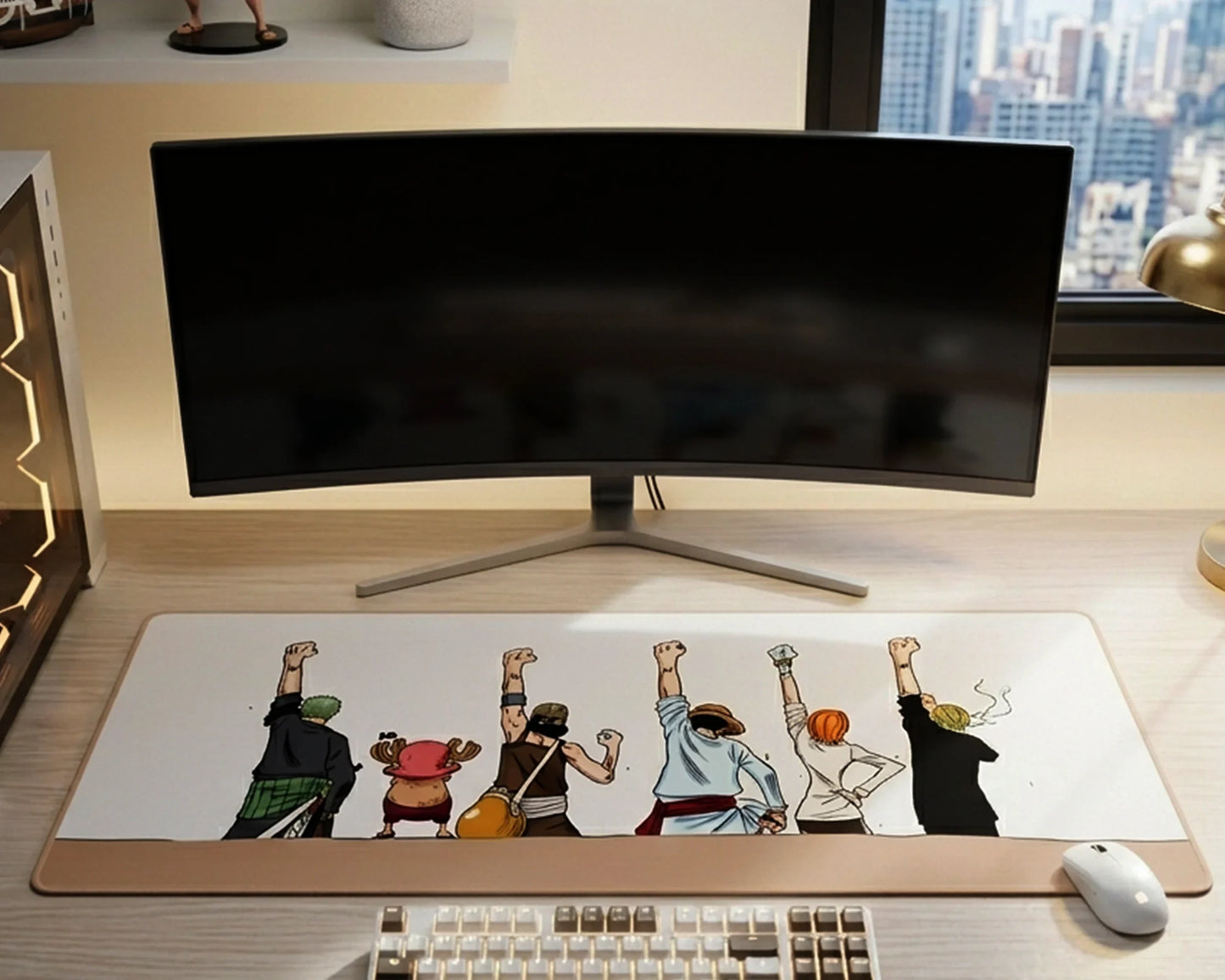 One Piece Straw Hat Crew Minimalist Gaming Mousepad Anime Desk Mat Luffy Zoro Sanji Nami Chopper Design XL - PokeTCG