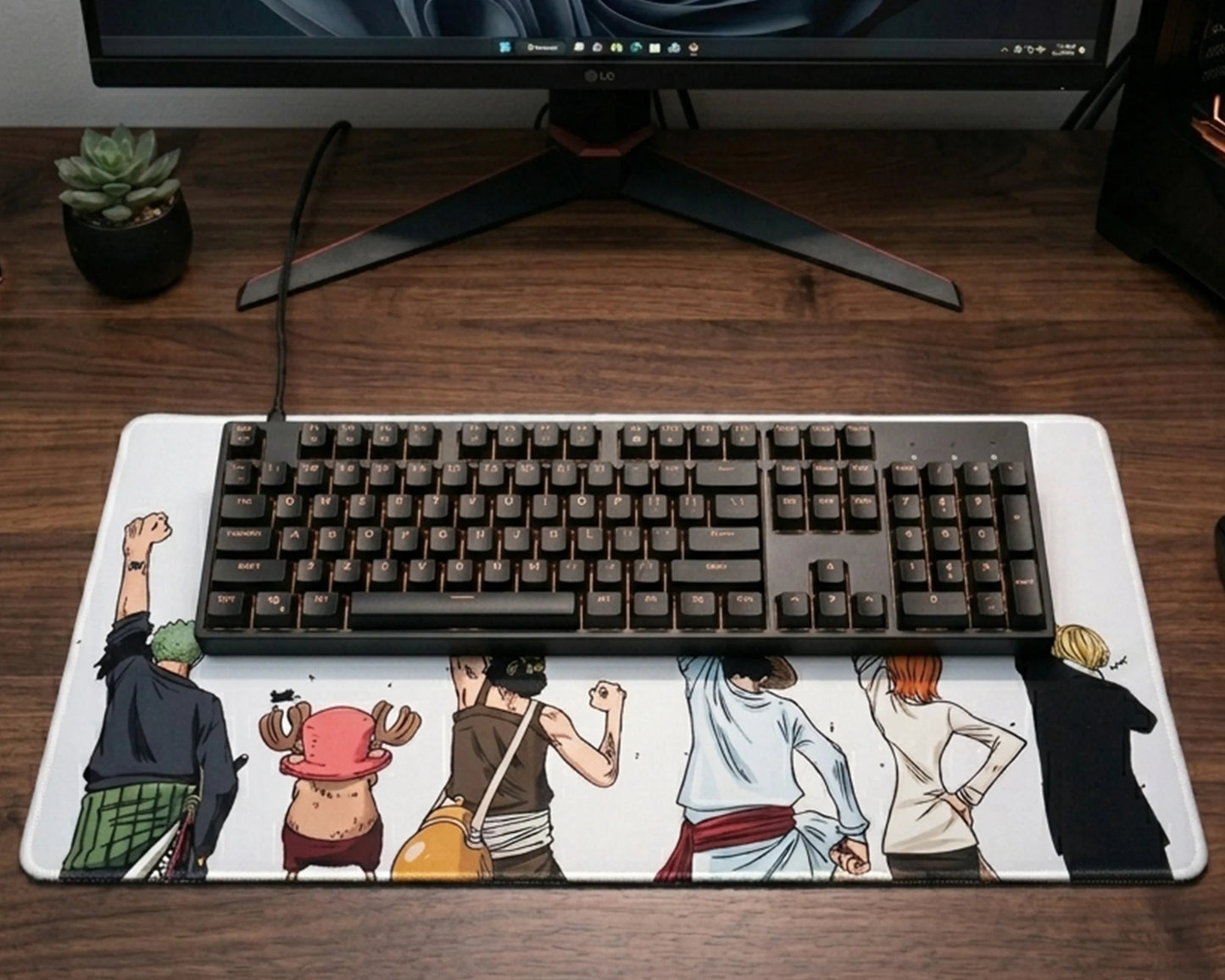 One Piece Straw Hat Crew Minimalist Gaming Mousepad Anime Desk Mat Luffy Zoro Sanji Nami Chopper Design XL - PokeTCG