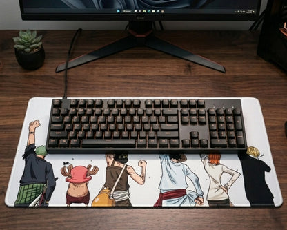 One Piece Straw Hat Crew Minimalist Gaming Mousepad Anime Desk Mat Luffy Zoro Sanji Nami Chopper Design XL - PokeTCG