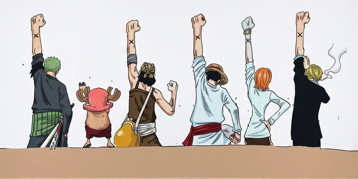 One Piece Straw Hat Crew Minimalist Gaming Mousepad Anime Desk Mat Luffy Zoro Sanji Nami Chopper Design XL - PokeTCG