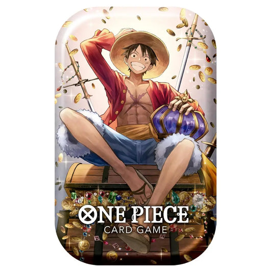One Piece card game packaging with an anime character on a treasure chest