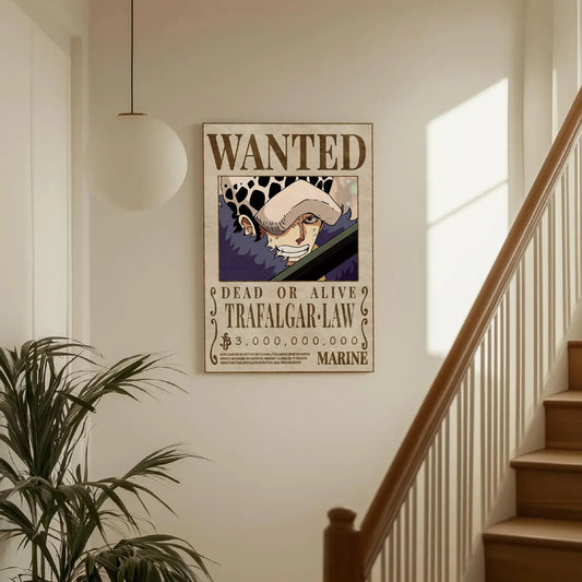 One Piece Trafalgar Law Wanted Poster Dead or Alive Anime Bounty Wall Art Surgeon of Death Poster Decor - PokeTCG