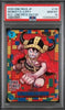 A PSA-graded One Piece trading card featuring Monkey D. Luffy, sealed inside a clear plastic holder with a red PSA header.