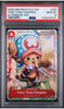 A graded One Piece trading card of Tony Tony Chopper, sealed in a PSA Gem Mint 10 holder. The card features an alternate art illustration of Tony Tony Chopper with his straw hat and a large sack on his shoulder.