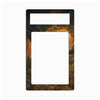 A decorative phone case or frame insert with a large blank white center and a dark fantasy landscape border featuring fiery orange, brown, and black tones, shown on a plain white background.
