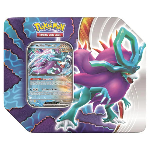 POKEMON TCG: Paradox Clash TIN: Iron Leaves EX OR Walking Wake EX (Random tin)