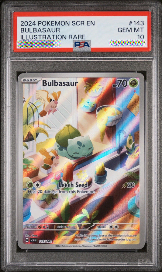PSA 10 Bulbasaur 143/142 Stellar Crown Illustration Rare Pokémon Card