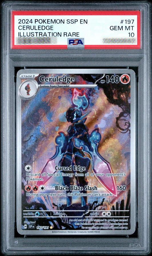 PSA 10 Ceruledge 197/191 Surging Sparks Illustration Rare Pokémon Card