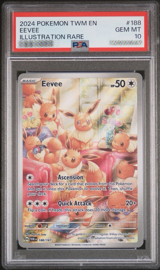 PSA 10 Eevee 188/167 Twilight Masquerade Illustration Rare Pokémon Card