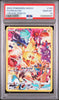 Pokémon trading card featuring Pikachu with a colorful design, encased in a protective holder with a PSA label.