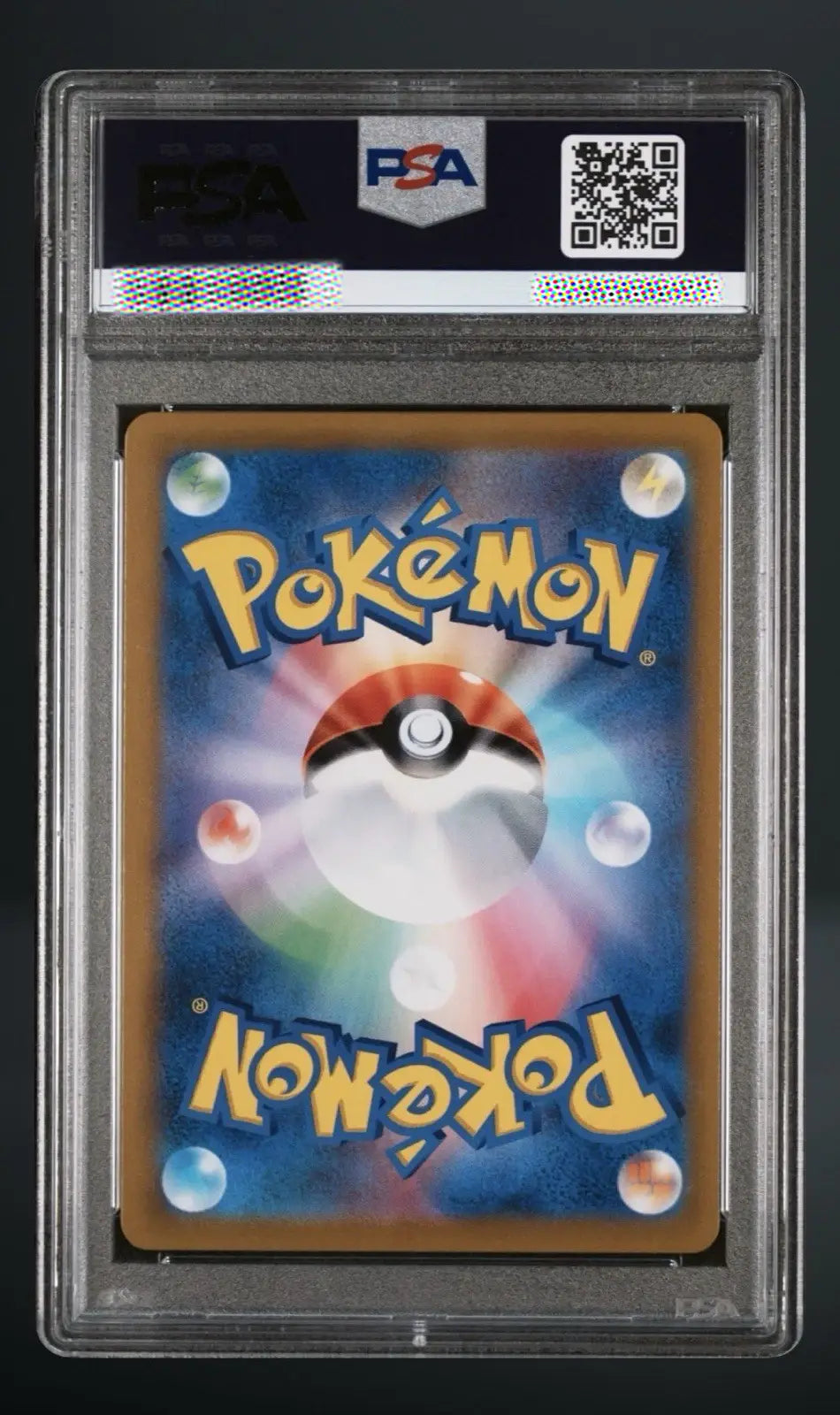 Pokémon trading card in a PSA holder with a visible QR code.