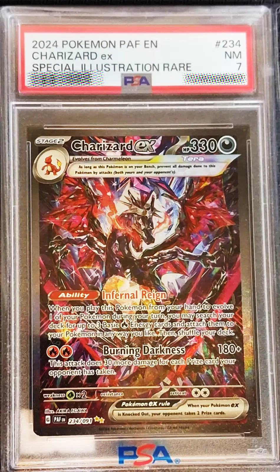 PSA 7 NM 2024 Pokémon Paldean Fates Charizard ex 234/091 Special Illustration Rare