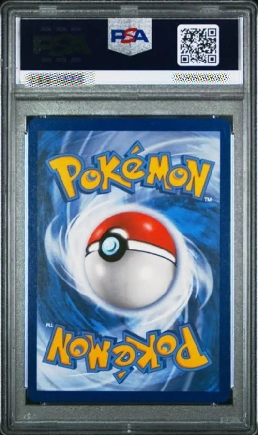 Pokémon trading card with a Poké Ball design, framed by a PSA logo